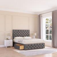 Sloomy Watson Divan Bed Base No Drawers 12" Footboard & 26" Struts Headboard in Grey | Size: Single