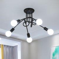 Industrial style ceiling light black without light source