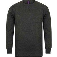Henbury Men's Cotton Acrylic Crew Neck Sweatshirt in Grey | Size: 3XL