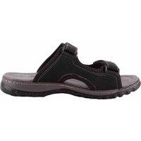 ABSOLUTE FOOTWEAR Men's Ultra Lightweight Touch & Close Twin Strap Slip On Mule Sandals in Black | Size: 7