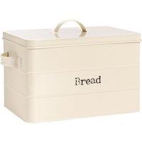 Harbour Housewares Kitchen Bread Bin - Vintage Metal Kitchen Storage Container Tin in Cream