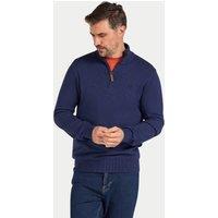 Raging Bull Men's Classic Quarter Zip Cotton/Cashmere Knit in Navy | Size: 6XL