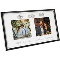 Happy Homewares 25th Anniversary & Wedding Frame with Silver & Black Icons
