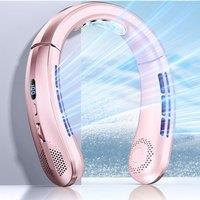 Leaper 100-Speed Portable Ultra Quiet Bladeless Neck Fan in Pink