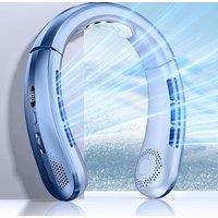 Leaper 100-Speed Portable Ultra Quiet Bladeless Neck Fan in Blue