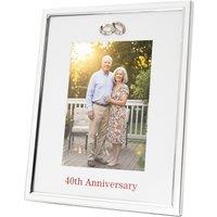 Happy Homewares 40th Anniversary 5x7 Silver Frame with Diamante Rings