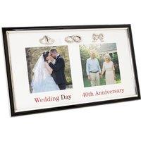 Happy Homewares 40th Anniversary & Wedding Frame with Silver & Black Icons