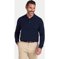 Raging Bull Men's Long Sleeve Knitted Polo in Navy | Size: 6XL