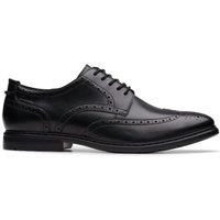 Clarks Men's Banbury Tip Black Leather Brogues, Lace Up | Size: 8.5-Standard Fit