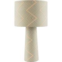 Happy Homewares Duck Egg & Cream Jacquard Zig Zag Lamp with Fabric Shade & Base in Duck Egg Blue