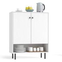 Costway Sideboard Buffet Cabinet 2-Door Kitchen Storage Cabinet in White