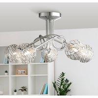 Lighting Collection Iluka 5 Light Twist Ceiling Fitting in Silver
