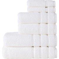 CHRISTY 'Antalya' 100% Turkish Cotton 6 Piece Luxury Bath Towel Set in White