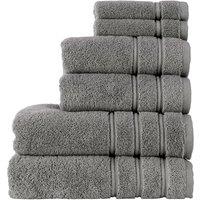 CHRISTY 'Antalya' 100% Turkish Cotton 6 Piece Luxury Bath Towel Set in Grey