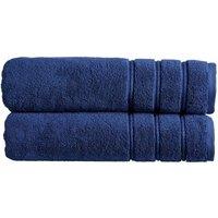 CHRISTY 'Antalya' 100% Turkish Cotton 2 Piece Luxury Bath Sheet Set in Dark Blue