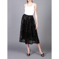 Cutie London Women's Elegant Black Sequin A-Line Skirt | Size: 8