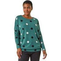 Roman Women's Spot Print Snit Top in Green | Size: 20