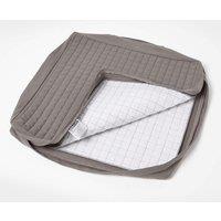 Homescapes Quilted Cotton Armchair Booster Cushion Cover in Charcoal | Size: 50 cm x 50 cm