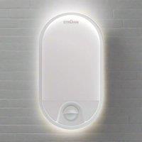 CGC Lighting 'Leah' White Opal Oval Outdoor Wall Light With PIR Motion Sensor