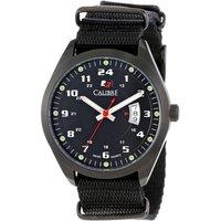 Calibre Men's Trooper watch Black Leather Calfskin strap White dial
