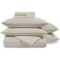CHRISTY 400TC Luxury Cotton Sateen Plain Dye Bedding Gift Set Bundle in Cream | Size: Single