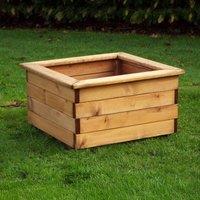 Primrose Wooden Square Redwood Outdoor Flower Pot Garden Planter 58cm in Brown