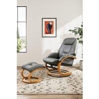 Modern Style Leather Soft Recliner with Footstool