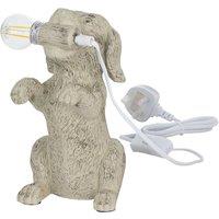 First Choice Lighting Rufus - Natural Dog Table Lamp in Cream