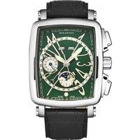 DeLaCour Men's Vialarga Automatic Leather, 38mm Stainless Steel Case in Green
