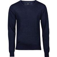 TEE JAYS Men's Merino Blend V Neck Jumper in Navy | Size: 3XL