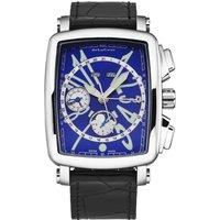 DeLaCour Men's Vialarga Automatic Leather, 38mm Stainless Steel Case in Blue