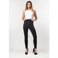 I AM DENIM Women's Above & Beyond Tummy Control High Waist Skinny Jeans in Black | Size: 18
