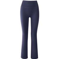 MODISHION Women's High Waist Yoga Pants Flared Leggings in Navy | Size: Large