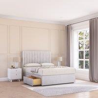 Sloomy Manhattan Divan Bed Base 2 Drawers & 26" Struts Headboard in Silver | Size: Single