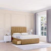 Sloomy Alabama Divan Bed Base 2 Drawers & 26" Struts Headboard in Bronze | Size: Super King