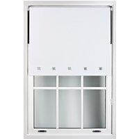Furnished Blackout Fabric with Chrome Square Eyelets - Window Roller Blinds in White | Size: 210 cm width x 165 cm drop