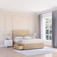 Sloomy Kansas Divan Bed Base 2 Drawers & 26" Struts Headboard in Cream | Size: Single