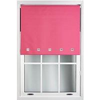 Furnished Blackout Fabric with Chrome Square Eyelets - Window Roller Blinds in Fuchsia | Size: 210 cm width x 165 cm drop