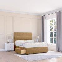 Sloomy Texas Divan Bed Base 2 Drawers & 26" Struts Headboard in Bronze | Size: Single