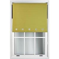 Furnished Blackout Fabric with Chrome Square Eyelets - Window Roller Blinds in Green | Size: 210 cm width x 165 cm drop