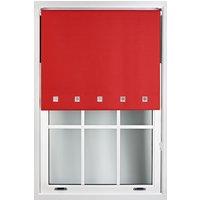 Furnished Blackout Fabric with Chrome Square Eyelets - Window Roller Blinds in Red | Size: 210 cm width x 165 cm drop