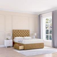 Sloomy Mayfair Divan Bed Base 2 Drawers & 26" Struts Headboard in Bronze | Size: Small Double