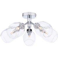 Pagazzi Leonie 5-Light Polished Chrome Semi-Flush Ceiling Light in Silver
