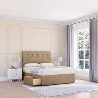 Sloomy Highbury Divan Bed Base 2 Drawers & 26" Struts Headboard in Light Brown | Size: Small Double