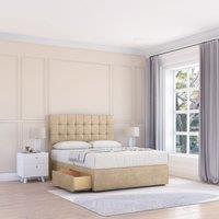 Sloomy Alabama Divan Bed Base 2 Drawers & 26" Struts Headboard in Cream | Size: Single