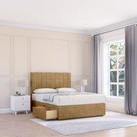 Sloomy Kansas Divan Bed Base 2 Drawers & 26" Struts Headboard in Bronze | Size: Small Double