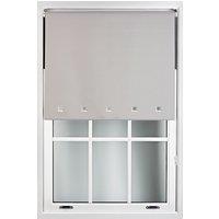 Furnished Blackout Fabric with Chrome Square Eyelets - Window Roller Blinds in Grey | Size: 240 cm width x 165 cm drop