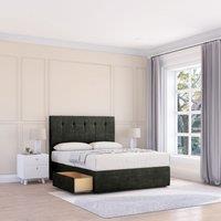 Sloomy Highbury Divan Bed Base 2 Drawers & 26" Struts Headboard in Dark Grey | Size: Double