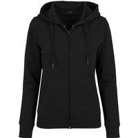 Build Your Brand Women's Terry Zip Hoodie in Black | Size: Large