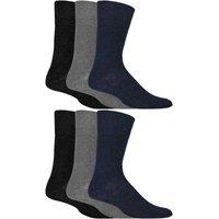 SOCKSHOP Gentle Grip Men's 6 Pack Non Elastic Soft Top Cotton Diabetic Socks | Size: 6-11
